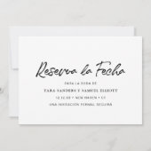 Save The Date Reserva la Fecha Modern Brush Script Photo Espagno (Dos)