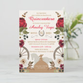 Save The Date Reserva La Fecha Quinceanera Red Charra, Watercol (Debout devant)