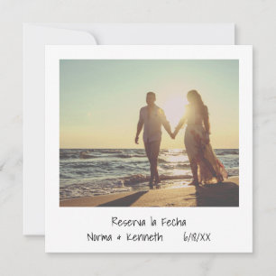 Save The Date Reserva La Fecha Retro Instant Photo Espagnol
