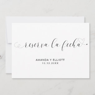 Save The Date Reserva la Fecha Simple Espagnol noir et blanc