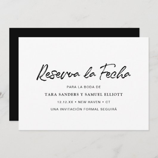 Save The Date Reserva la Fecha Simple moderne espagnol (Devant / Derrière)