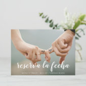Save The Date Reserva la Fecha White Handwriting Photo Espagnol (Debout devant)