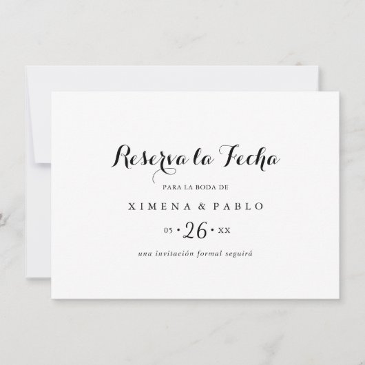 Save The Date Réserves horizontales simples la Fecha (Devant)