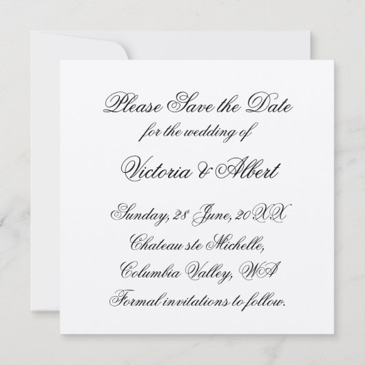 Save The Date Réservez la date (Dos)