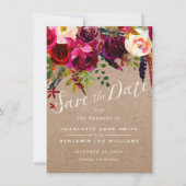 Save The Date RÉSERVEZ LA DATE | Élégant Floral Rustic Boho Mari (Devant)
