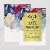 Save The Date Réservez la date | Fleurs d'aquarelle tropicale (Devant / Derrière)