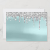 Save The Date Réservez La Date Gris Argent Bleu Gouttes D'étince (Dos)