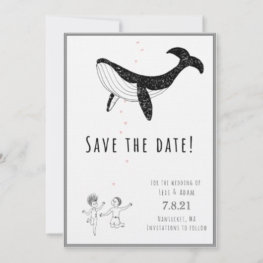 Save The Date Réservez la Date -  Les baleines en amour (Devant)