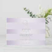 Save The Date Réservez la date | Monogramme Rayures scintillante (Debout devant)