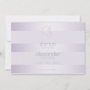 Save The Date Réservez la date Monogramme rayures scintillante