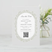 Save The Date Respiration de Bébé Monogramme Gypsophile Fleurs d (Debout devant)