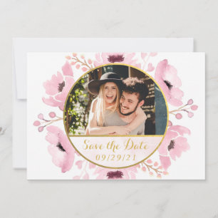 Save The Date Ressort Rose Aquarelle Floral Enregistrer La Date