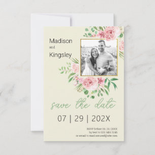 Save The Date Ressort rose et jaune Floral Enregistrer la photo