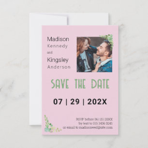 Save The Date Ressort rose floral Enregistrer la date Photo