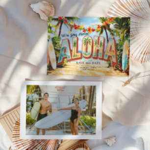 Save The Date Retro Beach   Mariage Tropical Aloha