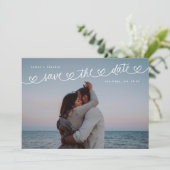 Save The Date Retro Black & White Wedding Website QR Code Photo (Debout devant)