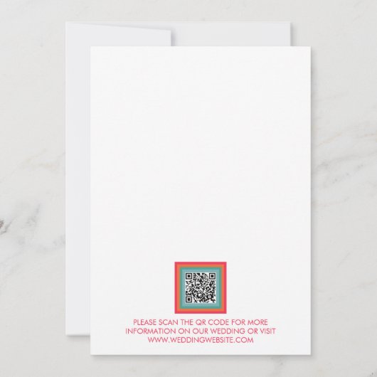 Save The Date Retro Boho Floral Bold & Bright QR Code Mariage (Dos)