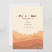 Save The Date Retro Boho Terracotta Burnt Orange Mariage (Devant)