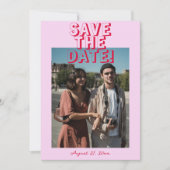 Save The Date Retro Bright Funky Bold Modern Photo Mariage (Devant)