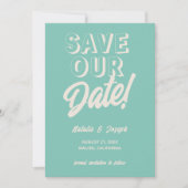 Save The Date Retro Bright Funky Bold Moderne Boho Mariage uniqu (Devant)