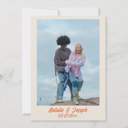 Save The Date Retro Bright Funky Bold Moderne Mariage unique (Dos)