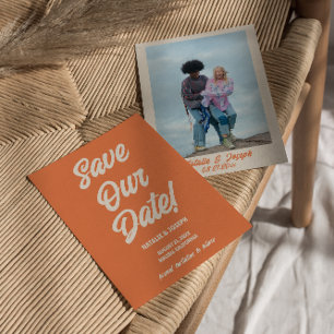 Save The Date Retro Bright Funky Bold Moderne Mariage unique