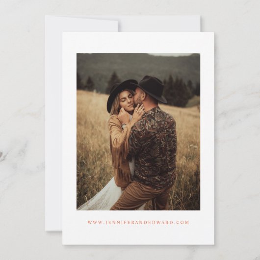 Save The Date Retro Burnt Orange Mariage Enregistrer La Date (Dos)