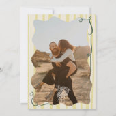 Save The Date Retro Citrus Green hand drawn photo wedding (Dos)