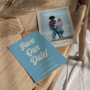 Save The Date Rétro coloré Minimal brillant Mariage photo modern