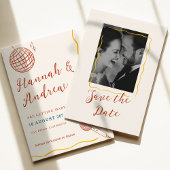 Save The Date Retro Disco Wedding