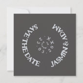 Save The Date Retro Dusty Blue Vinyl Record Mariage Super (Dos)