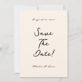 Save The Date Rétro Écrit main tiré Quirky Bold Mariage amusant (Devant)