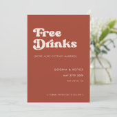 Save The Date Retro élégant Terracotta Boissons gratuites (Debout devant)