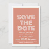 Save The Date Rétro Enregistrer l'Invitation de date, Orange (Devant)