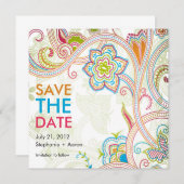 Save The Date Retro Floral Enregistrer la date (Devant / Derrière)