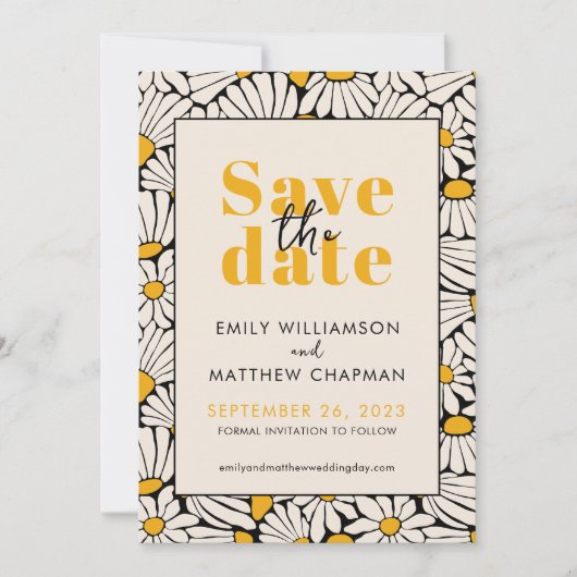 Save The Date Retro Floral Enregistrer la date mariage faire-par (Devant)