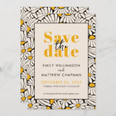 Save The Date Retro Floral Enregistrer la date mariage faire-par (Devant / Derrière)