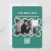 Save The Date Retro Funky Rose Green Enregistrer la date Code QR (Dos)