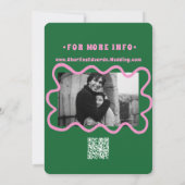 Save The Date Retro Funky Rose Green Enregistrer la date Code QR (Dos)