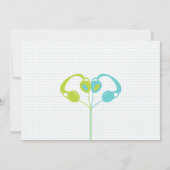 Save The Date Rétro Indie Mixtape Mariage bleu / Lime vert (Dos)