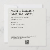 Save The Date Retro Instant Camera B&W Photo QR Code (Dos)