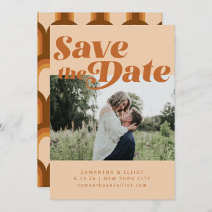 Save The Date Retro les années 70 Typographie Super Brown Photo