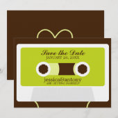 Save The Date Rétro Mariage Mixtape Enregistrer la date (Devant / Derrière)