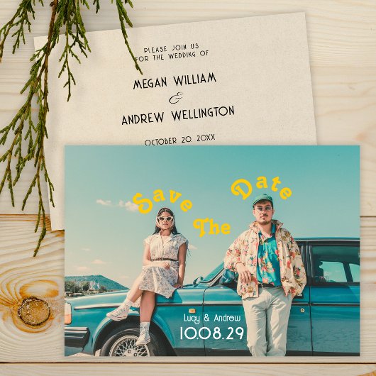Save The Date Retro mariage photo enregistrer la date