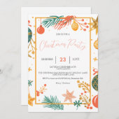 Save The Date Retro Noël Ornementations Compagnie Noël (Devant / Derrière)