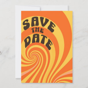 Save The Date Retro Orange Yellow Photo Enregistrer la date