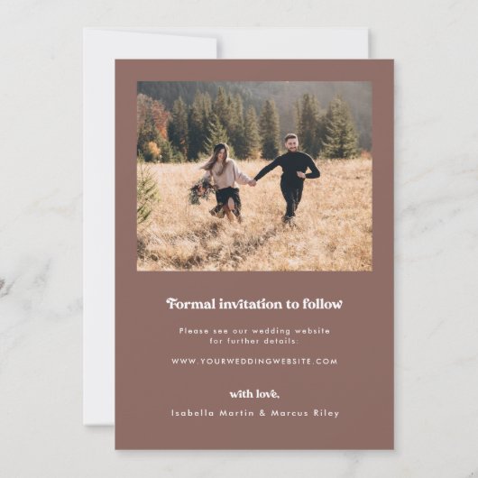 Save The Date Retro Photo Enregistrer la date (Dos)