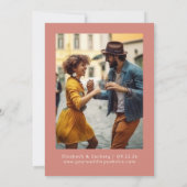 Save The Date Retro Photo Typographie en terre cuite Enregistrer (Dos)