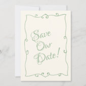 Save The Date Rétro Rétro Whimsical Unique Mariage moderne (Devant)
