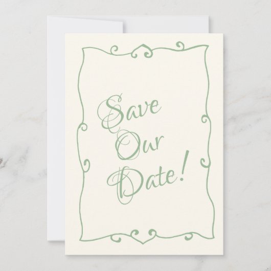 Save The Date Rétro Rétro Whimsical Unique Mariage moderne (Devant)